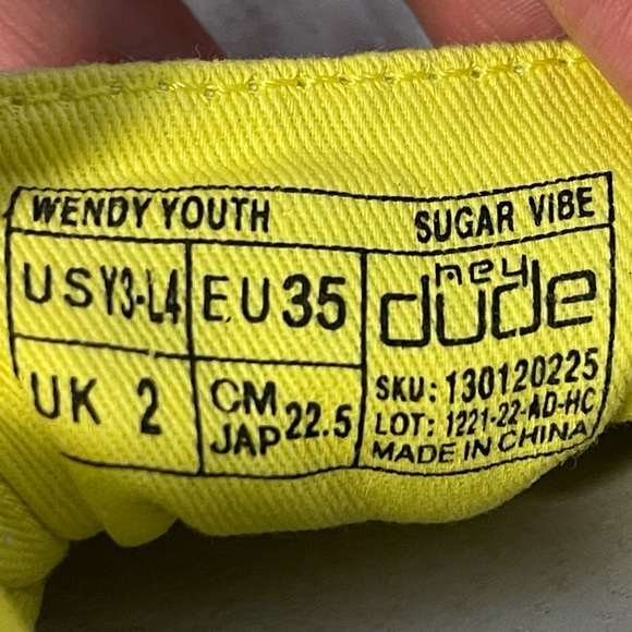 HEY DUDE WENDY YOUTH SUGAR VIBE LOAFERS YOUTH SIZE 3 - Picture 5 of 5